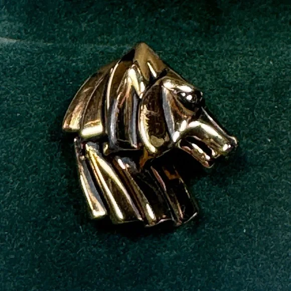 VTG Rick Cameron Wolf Head Cufflinks - Vermeil 925 Silver-Gilt 24k Gold Wildlife